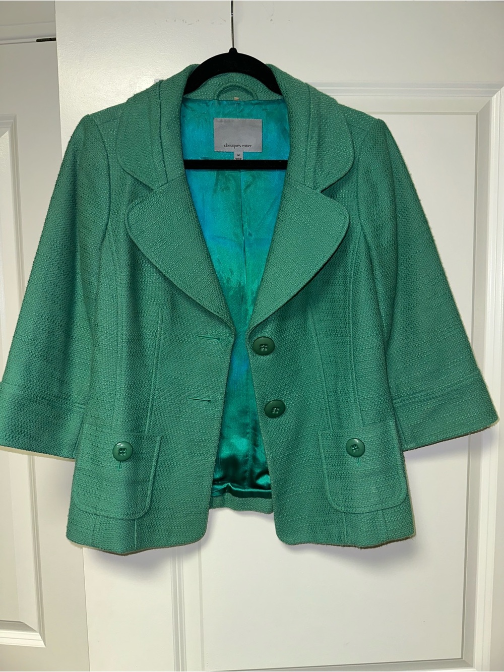 Vintage Classiques Entier Teal Green Short Blazer